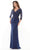 Rina di Montella RD2744 - Sheer Crystal Mother of the Bride Dress Special Occasion Dress 6 / Navy