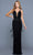 SCALA - 60252 Dangling Stud Sheath Evening Gown Evening Dresses 00 / Black