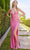 SCALA 60388 - Body-Fitting High Slit Sequined Gown Prom Dresses 000 / Strawberry