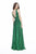 Shail K - Sequin Embellished Plunging Back Long Gown 12227 - 1 pc Emerald In Size 10 Available CCSALE 10 / Emerald