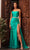 Sherri Hill - 54928 Strapless Drape Cascade Gown Evening Dresses 00 / Emerald