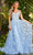 Sherri Hill - 54935 Dreamy Glittered Overskirt Gown Prom Dresses 00 / Light Blue