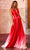 Sherri Hill - 55023 V Neck Ombre A-line Gown Prom Dresses 00 / Red/Ombre