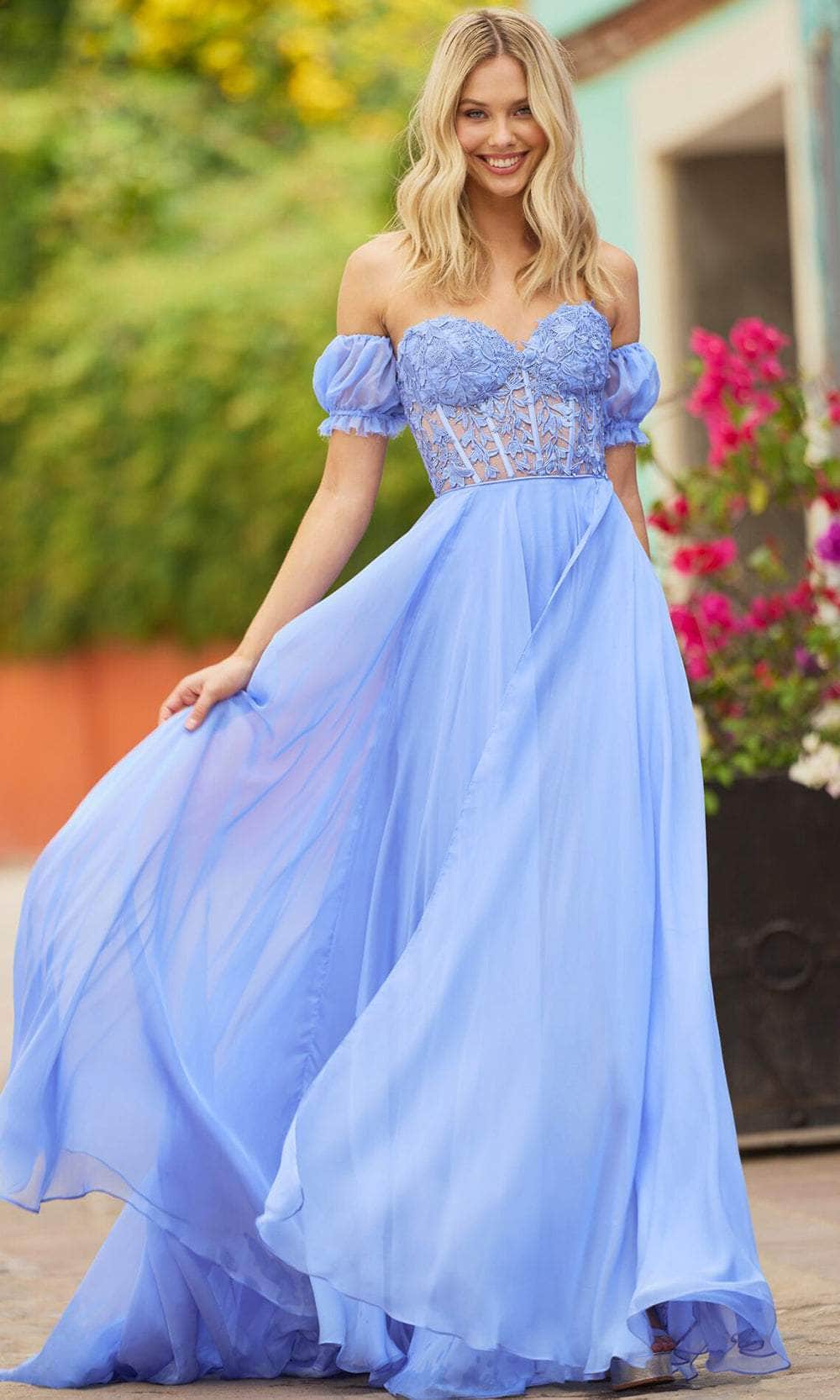 Iris Corset Lace Gown - Royal Blue