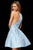 Sherri Hill - Short Halter Neck Brocade Print Dress 52178 - 1 pc Light Blue In Size 12 Available CCSALE 12 / Light Blue