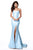 Sherri Hill - Strapless Taffeta Long Mermaid Dress With Slit 51671 CCSALE 0 / Light Blue