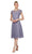 SLNY - 9119129 Embroidered Scoop Neck Tea Length Dress - 1 pc Mystic Heather In Size 12 Available CCSALE 12 / Mystic Heather