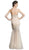 Strapless Beaded Trumpet Evening Gown Dress