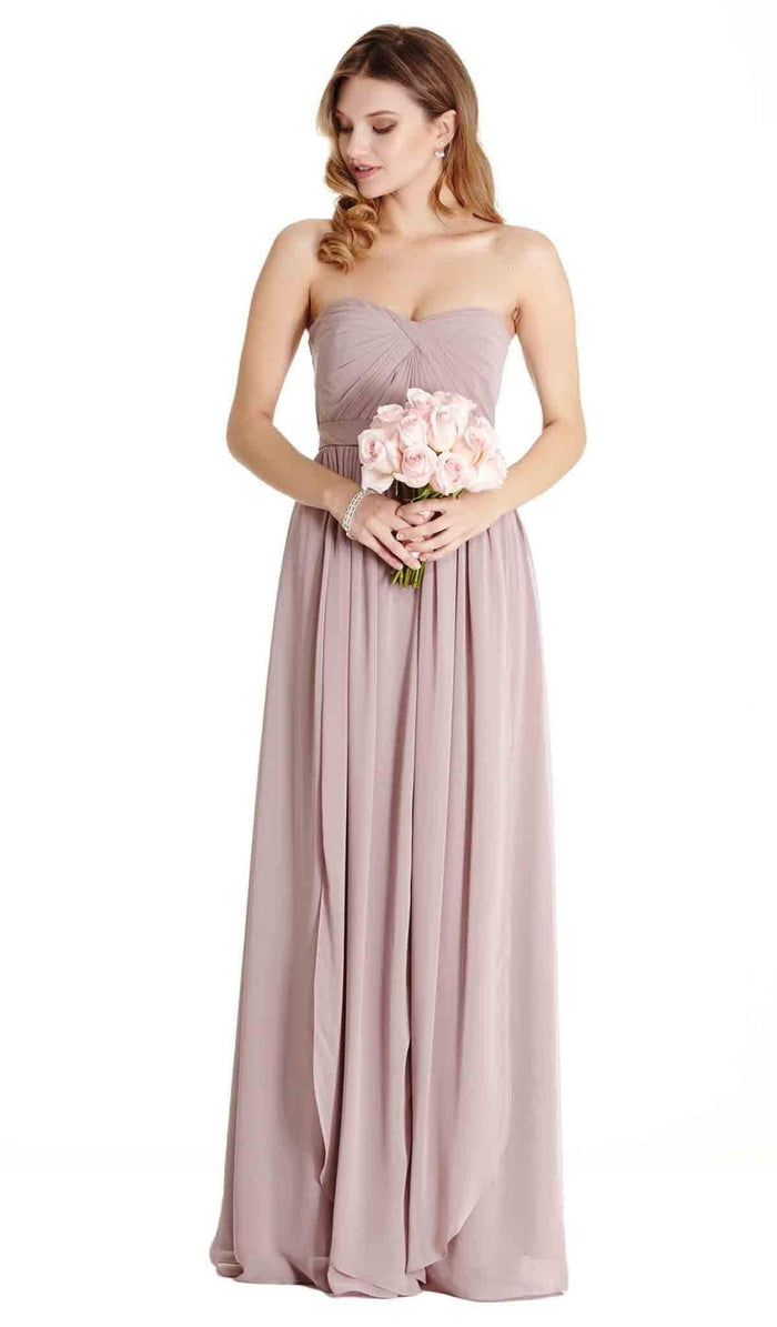 Strapless Ruched Sweetheart A-line Evening Dress Dress XXS / Mauve