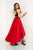 Studio 17 - Two Piece Satin Beaded High Low A-line Dress 12671 - 1 pc Red/Black In Size 6 Available CCSALE 6 / Red/Black