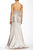 Sue Wong Embroidered Peplum Satin Dress W5234 - 1 pc Taupe in Size 4 Available CCSALE 4 / Taupe