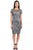 Sue Wong Sheath Dress With Short Sleeves Cocktail Dress CCSALE 6 / Charcoal