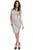 Sue Wong Short Illusion Strap Dress Cocktail Dress CCSALE 4 / Platinum