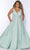 Sydney's Closet - SC7324 V-Neck Metallic Prom Gown Prom Dresses 14 / Sage