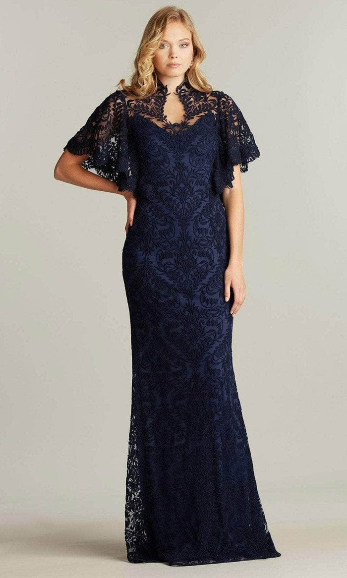 Tadashi Shoji BSX20385LX - Feeley Butterfly Sleeve Gown Special Occasion Dress 00 / Royal Navy