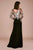 Tadashi Shoji - Embellished Finley Long Sleeve Crepe Sequin Gown - Petite - 1 pc Champagne/Black In Size 14 Available CCSALE