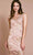 Tadashi Shoji - Lace Applique V Neck Short Fitted Dress - 1 pc Petal/Gold In Size 8 Available CCSALE 8 / Petal/Gold