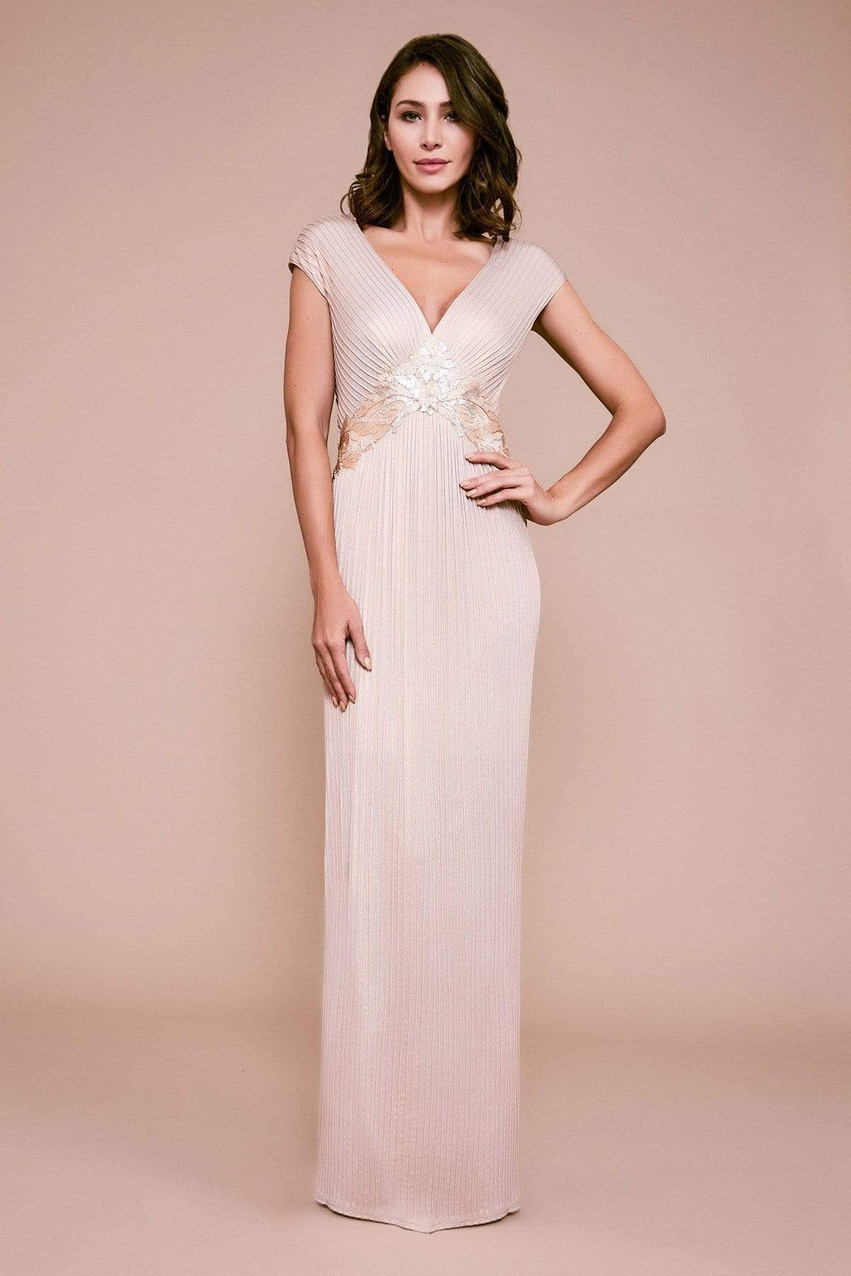 Tadashi shoji champagne clearance gown