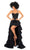 Tarik Ediz - 51027 Corset Bodice Tiered Gown Evening Dresses 0 / Black