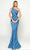 Tarik Ediz - 51141 Embellished Sheath Evening Dress Evening Dresses 0 / Blue