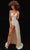 Tarik Ediz - 51169 Plunging V-Neck A-Line Evening Dress Prom Dresses 0 / Silver