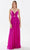 Tarik Ediz 52005 - Butterfly Motif A-line Soft Dress Evening Dresses 00 / Fuchsia
