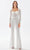 Tarik Ediz 52054 - Queen Anne Bedazzled Jumpsuit Formal Pantsuits 00 / Ivory