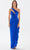 Tarik Ediz 52065 - Ruched Asymmetric Neck Prom Gown Prom Dresses 00 / Royal Blue