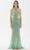 Tarik Ediz 52066 - Halter Neck Sequined Prom Gown 00 / Basil Green