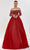 Tarik Ediz 52137 - Beaded Bodice A line Train Dress Special Occasion Dress 00 / Red