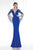 Tarik Ediz 92583 Fitted Embellished V-Neck Cape Gown  - 1 pc Powder In Size 4 Available CCSALE 4 / Powder