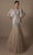 Tarik Ediz - 96021 Embroidered Tulle Trumpet Gown Evening Dresses 0 / Stone