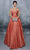 Tarik Ediz - 96047 Strapless Ruched Pleated Taffeta A-Line Gown Prom Dresses 0 / Sunset