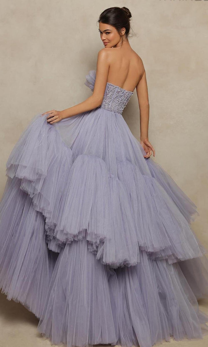 Tarik Ediz - 98031 Strapless Tulle Beaded Plus Size Prom Gown – Couture ...