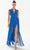 Tarik Ediz 98220 - Halter Double Slit Evening Gown Evening Dresses 00 / Bijou Blue