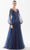 Tarik Ediz 98262 - Illusion Sequined Evening Dress Evening Dresses 00 / Navy