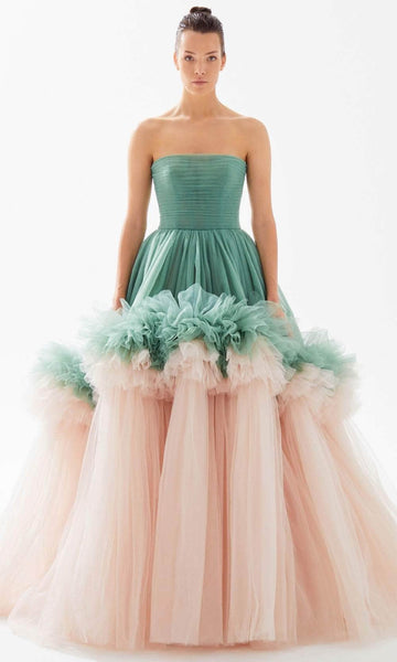 Tarik Ediz 98264 - Straples Ruffle Tier Ballgown – Couture Candy