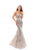 Tarik Ediz - Embellished Illusion Neck Mermaid Gown With Train 93651 - 1 pc Vision In Size 8 Available CCSALE 8 / Vision