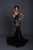 Tarik Ediz - Floral Embroidered Mermaid Dress With Train 93602 CCSALE 6 / Black