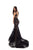 Tarik Ediz - Floral Embroidered Mermaid Dress With Train 93602 CCSALE 6 / Black