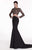 Tarik Ediz - Floral Long Sleeve Gown 92535 Special Occasion Dress 0 / Black