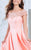 Tarik Ediz Off The Shoulder A-line Dress 50063 - 1 pc Peach Nectar In Size 2 Available CCSALE 2 / Peach Nectar