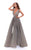 Tarik Ediz Plunging Mermaid Gown with A-Line Overskirt 93444 CCSALE 10 / Mink