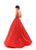 Tarik Ediz - Plunging V-Neck Gown with Detachable Overskirt 50468 - 1 pc Red In Size 6 Available CCSALE 6 / Red