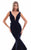 Tarik Ediz Plunging V-Neck High Low Mermaid Gown 50238 - 1 pc Black In Size 6 Available CCSALE 6 / Black