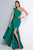 Terani Couture - 1812E6296X Cascading Paneled Asymmetrical Long Gown Prom Dresses 0 / Emerald