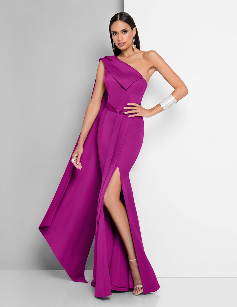 Terani Couture - 1812E6296X Cascading Paneled Asymmetrical Long Gown ...