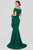 Terani Couture - 1911M9339 Folded Off-Shoulder Sweetheart Neck Mermaid Gown - 1 pc Emerald In Size 8 Available CCSALE 8 / Emerald