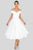 Terani Couture - 1912C9656 Off-Shoulder Tea Length A-line Dress Homecoming Dresses 0 / Ivory