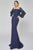 Terani Couture 1921M0489 - Square Neck Lace Formal Dress Mother of the Bride Dresses 0 / Navy